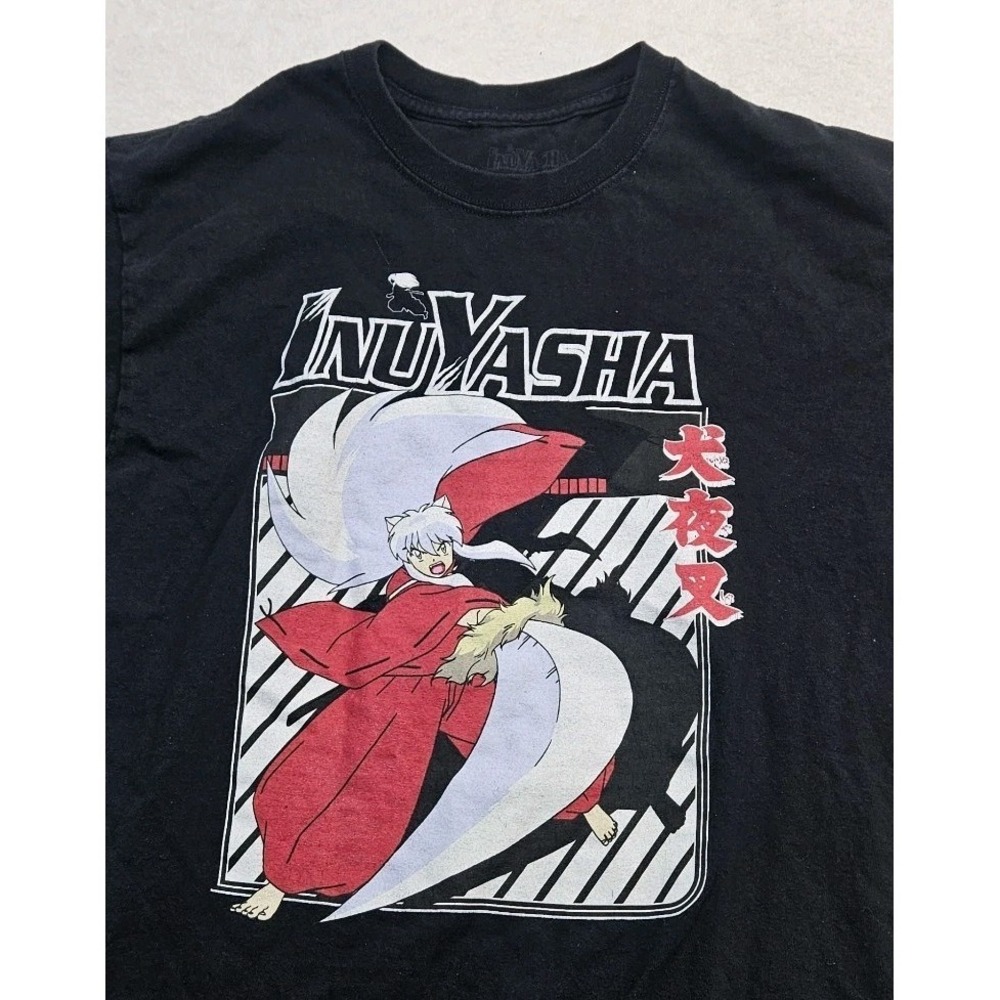 Inuyasha T-shirt Logo Black Size‎ Medium M Black Character Art Adult Swim Anime